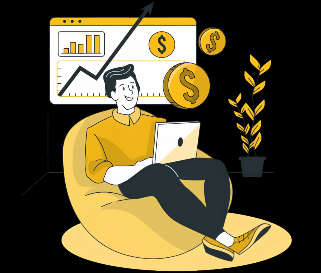 Ilustração homem com notebook